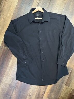 Covington Black Long-Sleeve Dress Shirt XL 36-37